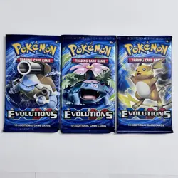 Pokemon XY Evolutions English Booster Trading Card Game 3 Pack Lot - Image 1