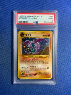 2000 Pokemon P.M. Japanese Neo 3 AERODACTYL Holo Card #142 PSA 9 MINT Rare! - Image 1