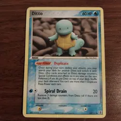 Pokemon Card Ditto (Squirtle) Delta Species 64/113 Common MP 2005 - Image 1