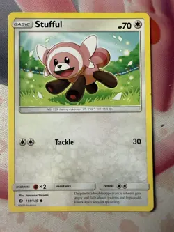 Stufful Common SM Base Set 111/149 NM English Pokemon Card - Image 1