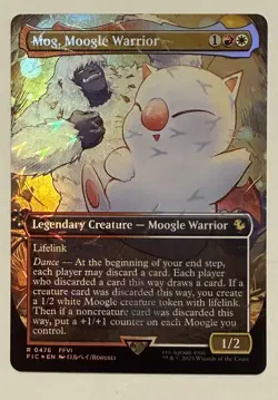 Mog, Moogle Warrior Borderless Chocobo Track Foil - Commander: Final Fantasy MTG - Image 1