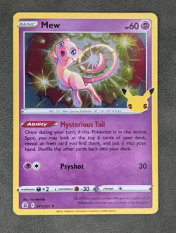 Mew 011/025 Pokemon TCG Holo Rare Celebrations Near Mint - Image 3