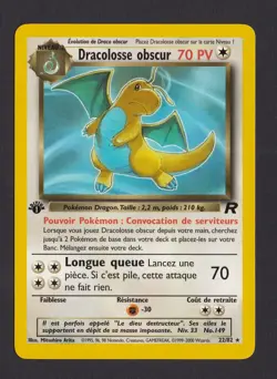 Pokemon Dark Dragonite 1st Edition 22/82 Non-Holo (French) LP - Image 1