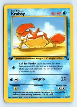 Pokemon Krabby #51/62 Fossil tcg Common LP - Image 1