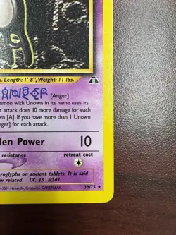 2001 Pokemon Neo Discovery 1st Edition Unown A #33/75 LP+ - Image 5