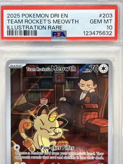 PSA 10 Team Rocket's Meowth #203/182 - Destined Rivals Pokemon TCG - Image 2