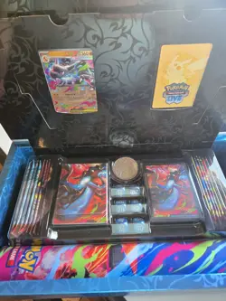 Opened Pokemon Mega Charizard X EX Ultra-Premium Collection UPC Phantasmal Flame - Image 1