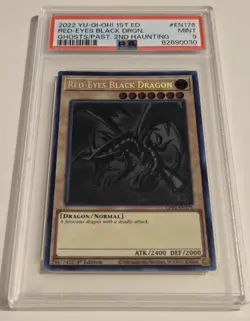 2022 YU-GI-OH! Red Eyes Black Dragon GFP2-EN176 GHOST RARE PSA 9 - Image 3
