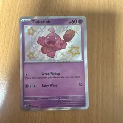 Pokemon Tinkatink Holofoil Card Paldean Fates 165/091 Shiny Rare - Image 1