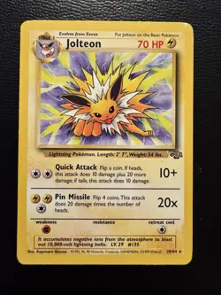Jolteon 20/64 1999 Jungle Set Pokemon Card TCG WOTC Vintage Non Holo Rare - MP - Image 1