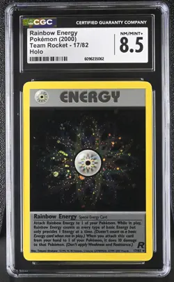 CGC 8.5 Rainbow Energy 2000 Team Rocket 17/82 Holo Pokemon Card - Image 1