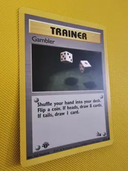 Gambler 1st Edition - 60/62 - Common Trainer Card - Fossil Set 1999 WOTC Pokemon - Image 2