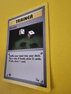 Gambler 1st Edition - 60/62 - Common Trainer Card - Fossil Set 1999 WOTC Pokemon - Image 3