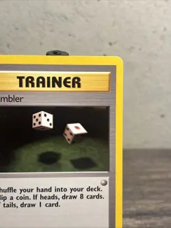 Pokemon Fossil Common Card - Trainer Gambler 60/62 Unlimited Edition-LP!! - Image 3