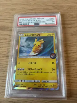 PSA 10 Pikachu Promo Card 392/Sm-p Playing in the Sea Pokemon TCG Japanese - Image 1