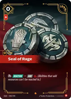 Riftbound Origins League of Legends Seal of Rage OGN 040/298 Trading Card - Image 1