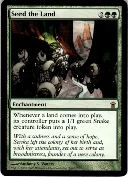 2005 Magic The Gathering Saviors of Kamigawa Seed the Land #146 Light Play - Image 1