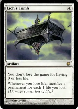 2004 Magic The Gathering Darksteel Lich's Tomb #128 Light Play - Image 1