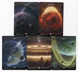 MTG - Unfinity - "Orbital" Full Art Basic Land Set - Non-foil - Near Mint - Image 1