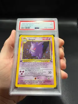 1999 Pokemon Fossil Gengar 5/62 Holo Rare 1st Edition PSA 7 NM Vintage WOTC - Image 2
