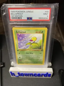 1999 Pokemon Jungle 1st Edition Bellsprout 49/64 PSA 9 Mint - Image 1