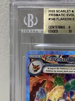 2025 POKEMON FLAREON EX 146 PRISMATIC EVOLUTIONS SIR 9.5 Gold Label 146/131 - Image 3