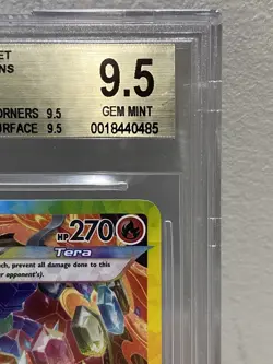 2025 POKEMON FLAREON EX 146 PRISMATIC EVOLUTIONS SIR 9.5 Gold Label 146/131 - Image 4