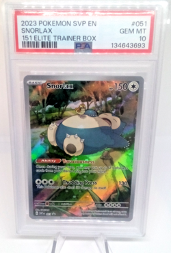 Pokemon TCG Snorlax SVP 051 ETB Promo Pokemon 151 PSA 10 Graded - Image 1