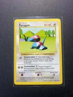 Porygon 039/102 Base Set (Shadowless) Regular Unlimited Pokemon WOTC LP - Image 1