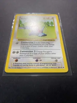 Porygon 039/102 Base Set (Shadowless) Regular Unlimited Pokemon WOTC LP - Image 2