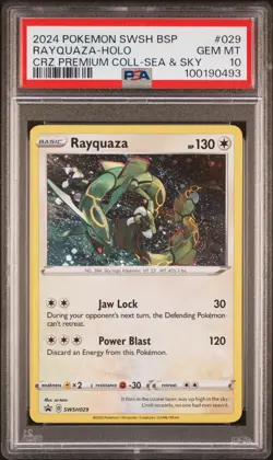 2024 POKEMON SWSH BLACK STAR PROMO #029 RAYQUAZA-HOLO PSA 10 - Image 1