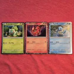 Pokemon 151 Lot: Charmander SVP 046 Squirtle 047 Bulbasaur 048 Holo Promo LP/NM - Image 1