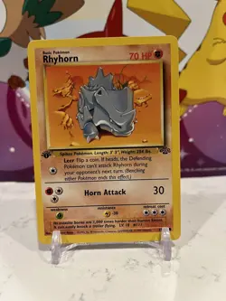 Pokemon TCG Rhyhorn Jungle 61/64 1st Edition Jungle Set Common, NM - Image 1