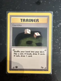 Pokemon 1st Edition Base Set Gambler 60/62 Fossil Regular - Image 1