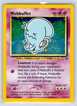 Wobbuffet #16/75 - Neo Discovery Unlimited - Holo - LP Lightly Played Pokemon - Image 1