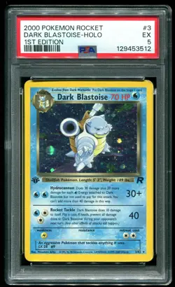 PSA 5 Dark Blastoise 1st Edition Holo Team Rocket 2000 Pokemon Card #3 - Image 1