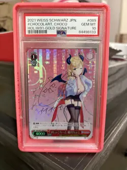 Weiss Schwarz Hololive Yuzuki Choco Card Game HOL / W91-089SP Signed PSA 10 - Image 1