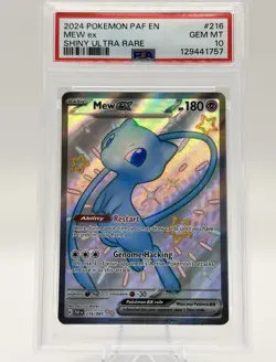 PSA 10 Pokemon Mew EX Shiny Ultra Rare TCG Card 216/091 Paldean Fates - Image 1