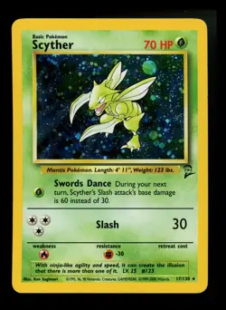 #3 Scyther 17/130 Base Set 2 2000 Holo Rare WOTC Pokemon Card TCG - Image 1