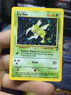 #3 Scyther 17/130 Base Set 2 2000 Holo Rare WOTC Pokemon Card TCG - Image 3