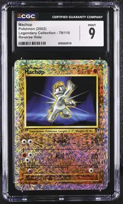 CGC 9 MINT Machop 2002 Legendary Collection 79/110 Reverse Holo Pokemon Card - Image 1