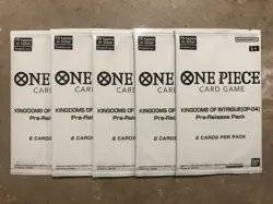 5x One Piece Card Game - Kingdoms of Intrigue OP04 Pre Release Packs - Image 1