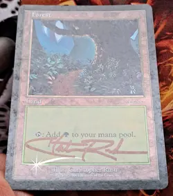 Mtg ARENA foil Forest Signed By Christopher Rush - Image 2