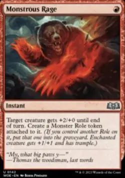 Monstrous Rage Wilds of Eldraine (WOE) 142 MTG Regular - Image 1