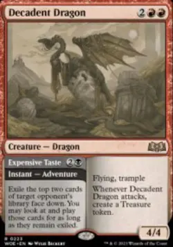 Decadent Dragon // Expensive Taste Wilds of Eldraine (WOE) 223 MTG Regular - Image 1