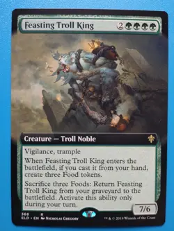 MTG 1x (Extended Art) Feasting Troll King NM Throne of Eldraine Magic - Image 1
