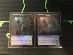 MTG Magic The Gathering Zombie W/ Decayed Token Foil X2 DRC - Image 1