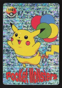 Flying Pikachu Machop 1161 Prism,Holo Pokemon Carddass Vending Sticker - Image 1