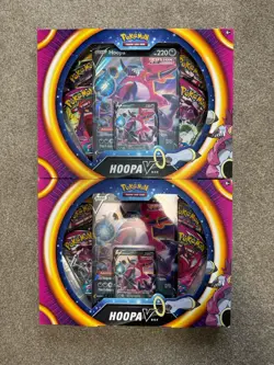 Pokemon TCG Hoopa V Box New Factory Sealed Fusion Strike Evolving Skies Set Of 2 - Image 1