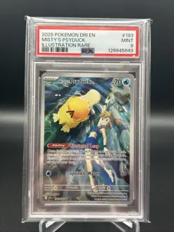 2025 POKEMON DRI EN-DESTINED RIVALS ILLUSTRATION RARE #193 MISTY'S PSYDUCK PSA 9 - Image 1